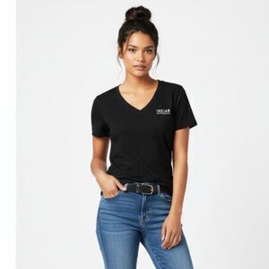 Indian Motorcycle Black Rally Tour Short Sleeve V Neck Tee T Shirt M